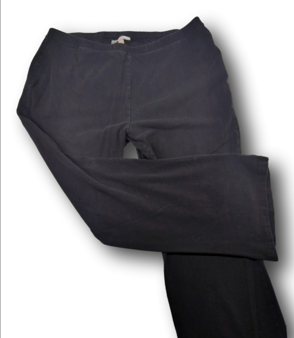Women's Woman Within Bootcut Pants Size 18-20 Navy Knit yoga pants Leggings - Picture 3 of 8